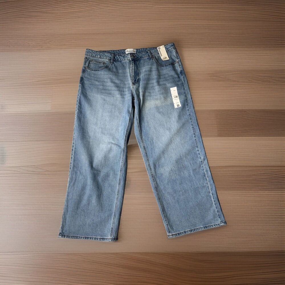 No Boundaries Women Mid Rise Baggy Jeans Stretch 5-Pocket Blue Medium Wash 20